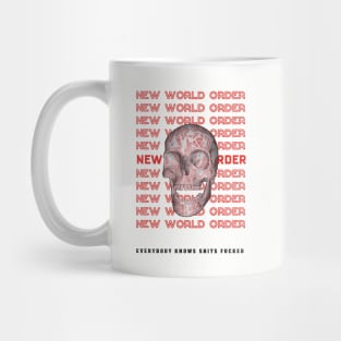 New world order skull typography Mug